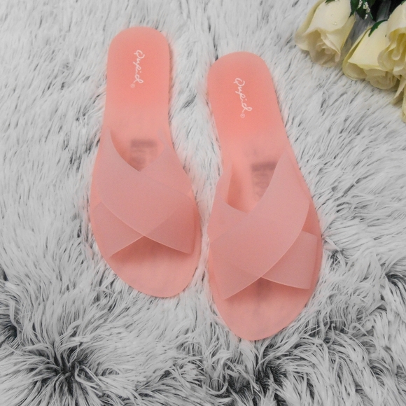 New Blush Pink Jelly Sandals - Picture 6 of 7